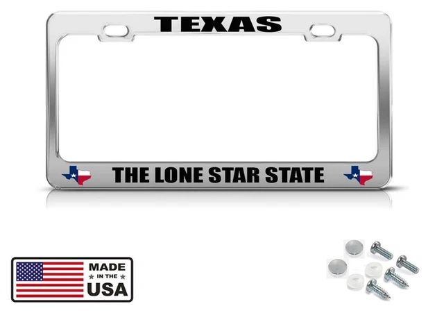 Chrome Lone Star Texas Edition Car Front Grille Emblem Badge - Metal Decal Sticker