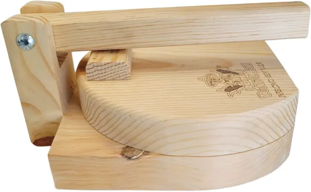 Auténtica prensa de tortillas de madera de 9 pulgadas Prensa de tortilla de madera para maniquí