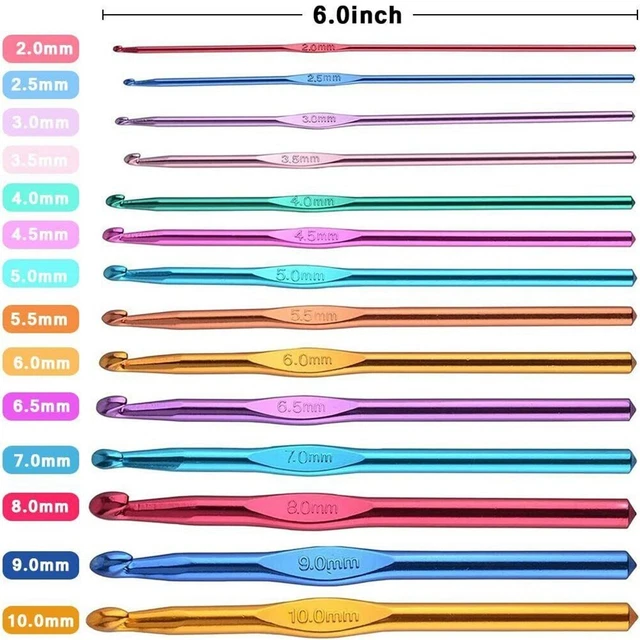 Matériau de qualité supérieure 14 pièces aluminium crochet aiguille collecti
