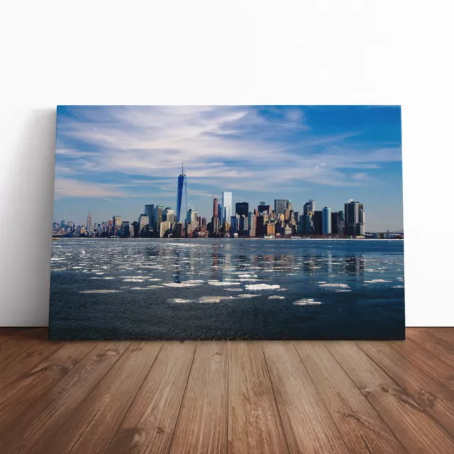 New York Manhattan Buildings Skyline Canvas Wall Art Print Framed Picture Decor