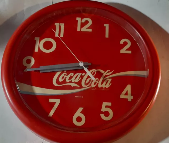Vintage Large Coca Cola Clock For Parts Or Repair . Not Working