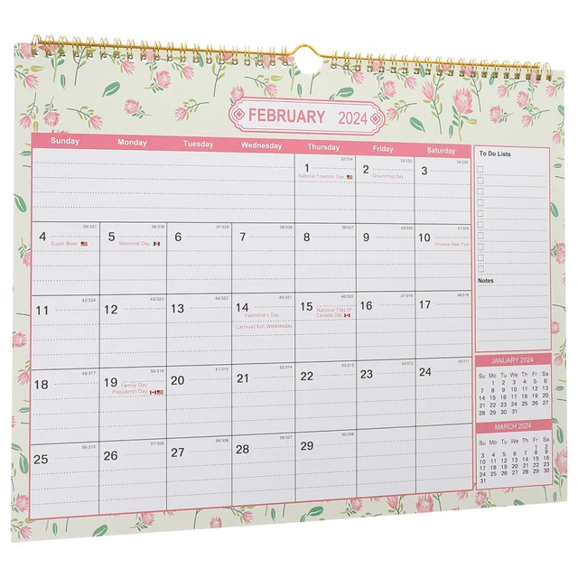 20242025 WALL CALENDAR Tearable Desk Large Hanging Home Office Yearly