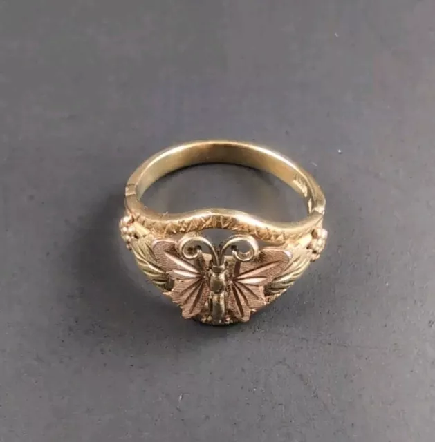 10k Black Hills gold butterfly ring