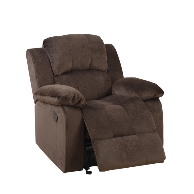 Benzara Rocker Recliner In Choco Brown Suede Fabric
