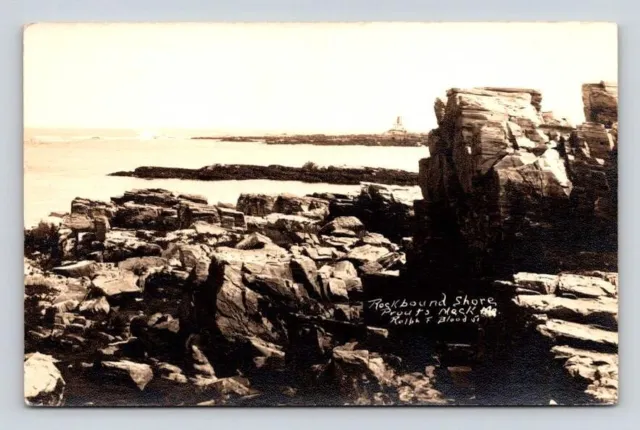RPPC Prouts Neck Maine Rockbound Shore Postcard