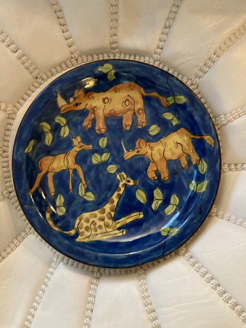 Hand Painted Animal Plate, Zimbabwe