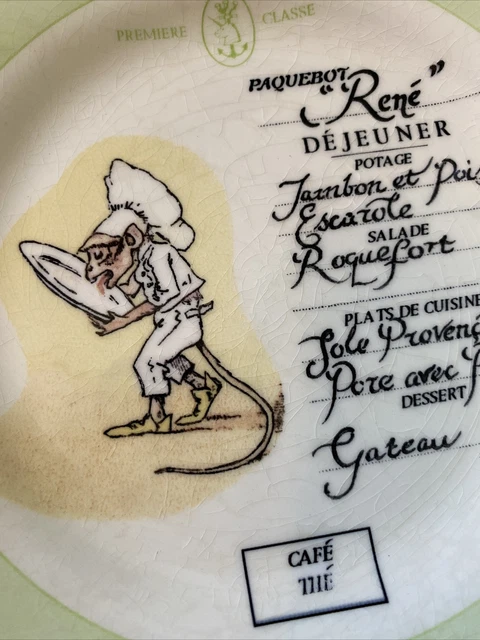 Vtg Royal Overhouse Salad Plate Pierre Animal Chefs Monkey Cafe French Decor