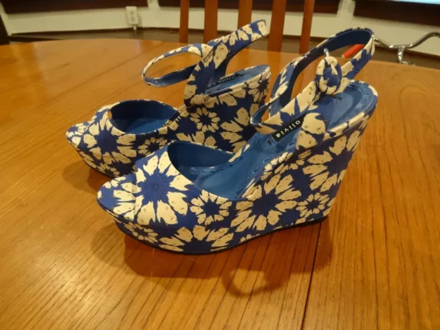 NWT Alice + Olivia Jenna Daisy Wedge sandals 41