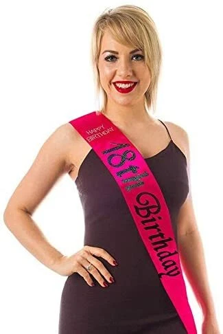 Fascia rosa 18° compleanno con pietre diamantate