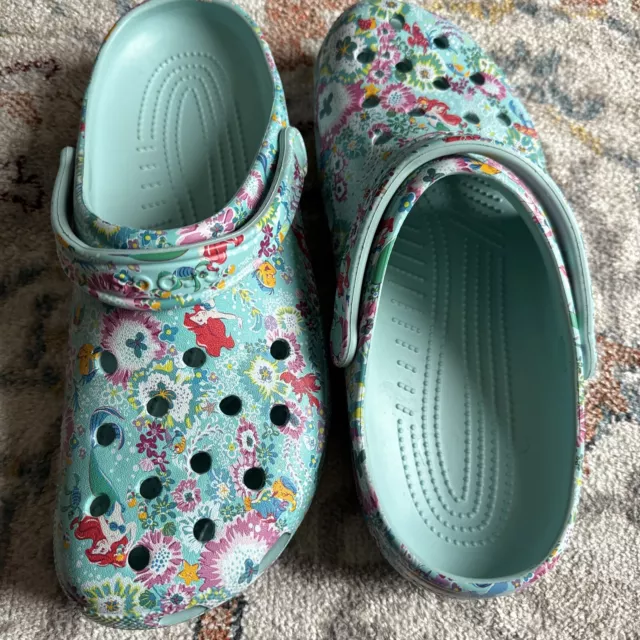 Vera Bradley CROCS Disney Clog Shoes Ariel Little Mermaid Pure Water Women 13