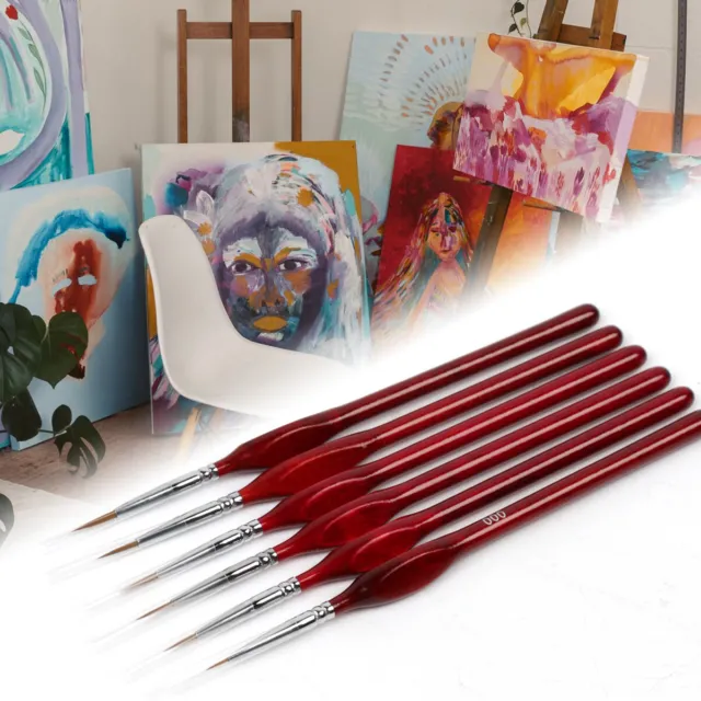 Super Fine Detail Paint Brush Set of 6 Art Miniature Model Maker