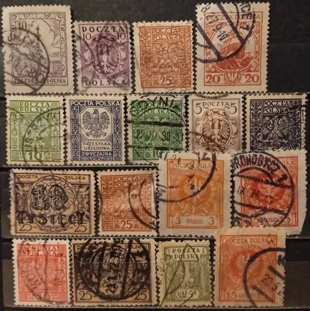 Alte Briefmarken Sammlung Polen, gestempelt, 7