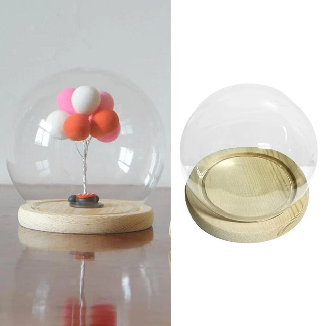 Holzsockel Glas Cloche Dome Cover Display Herzstück Tischdekoration