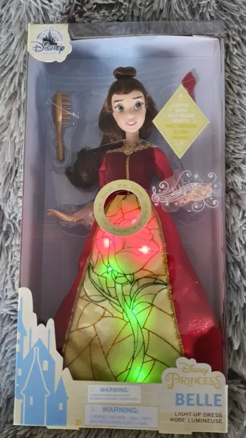 Disney Store Beauty & the Beast Belle Premium Doll  Light Up Dress & music NEW