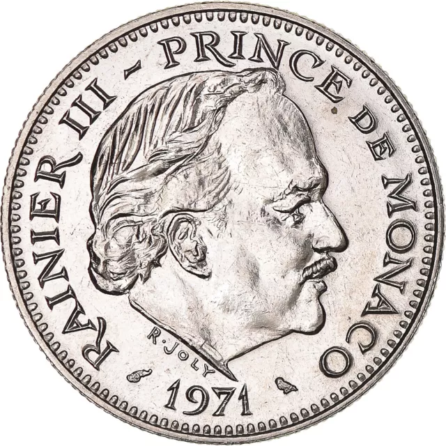 [#224012] Münze, Monaco, Rainier III, 5 Francs, 1971, UNZ+, Kupfer-Nickel, KM:15
