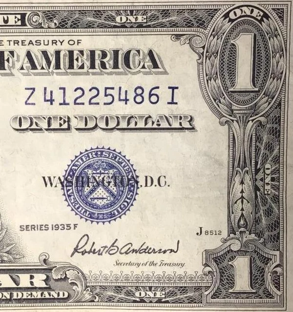 1935F $1 Blue SILVER Certificate Choice VF! Crispy! X5486! Paper Money Currency!