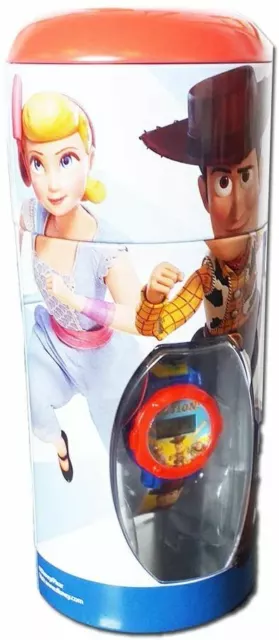 Nuovo Disney Pixar Toy Story 4 Bambini Orologio Digitale E Salvadanaio - TS42491