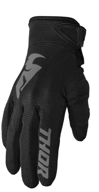 Thor 2024 Motocross Gloves Sector Black Grey MX Enduro ATV Quad