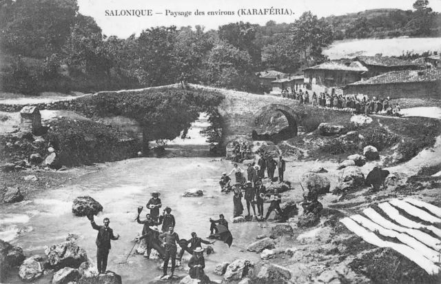 Cpa Greece Saloniki Landscape Around Karaferia