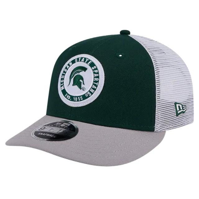 Men's New Era Green Michigan State Spartans Throwback Circle Patch 9FIFTY