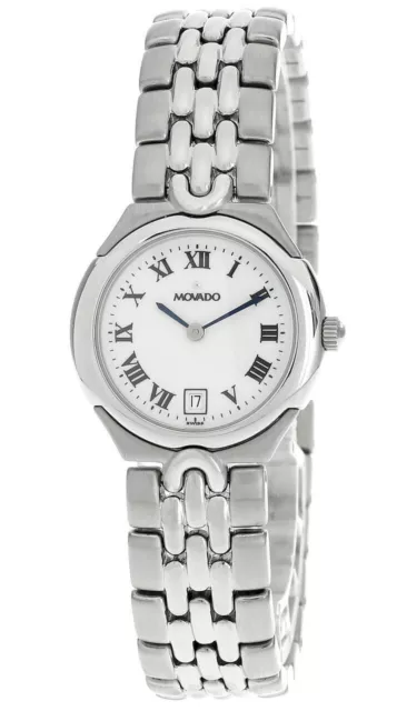 MOVADO 26MM Quartz Stainless Steel White Dial Women's Watch 84-E3-827