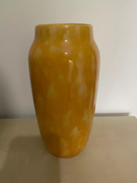 West German Pottery Vase 9" Retro Orange 242 22