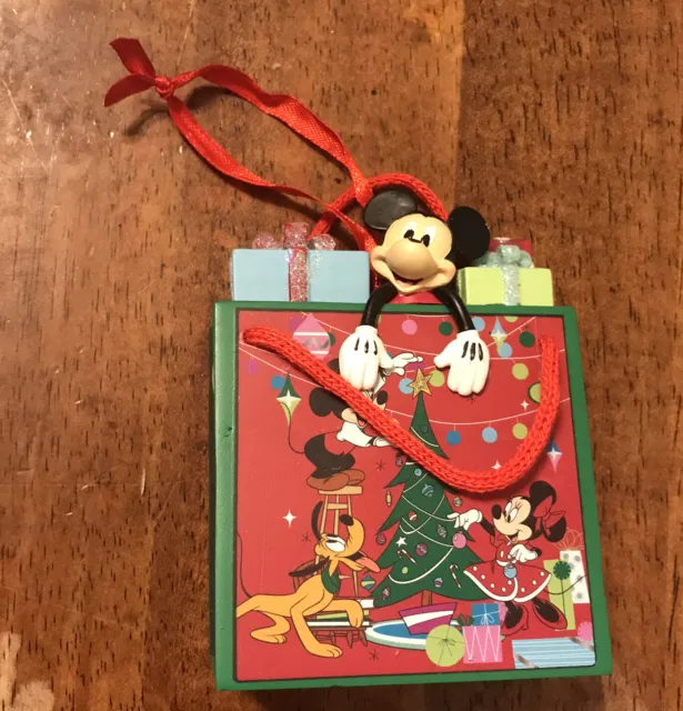 Mickey Mouse Gift Bag Presents Christmas Ornament 2014 Sketchbook DISNEY STORE