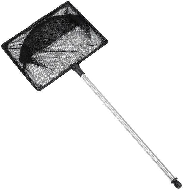 Pawfly 6 Inch Large Aquarium Fish Net with Extendable 9-24 Long Handle for Fi...