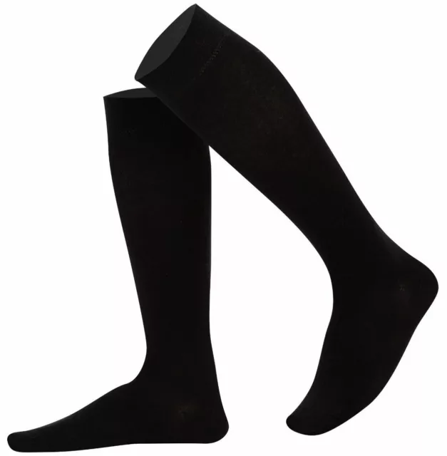 Mysocks Unisex Knee High Socks Plain, Combed Cotton, Seamless Toe