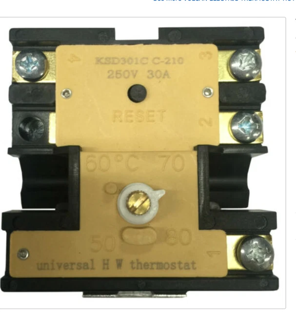 KLIXON ELECTRIC Hot Water Heater Thermostat Adjustable 50-80C Klixon  20433-3-1 $38.95 - PicClick AU