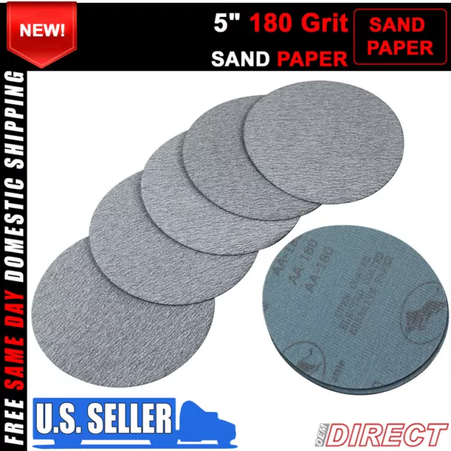 100PC 5Inch 127mm 180 Grit Auto Sanding Disc Body Collision Repair Sand Paper 2