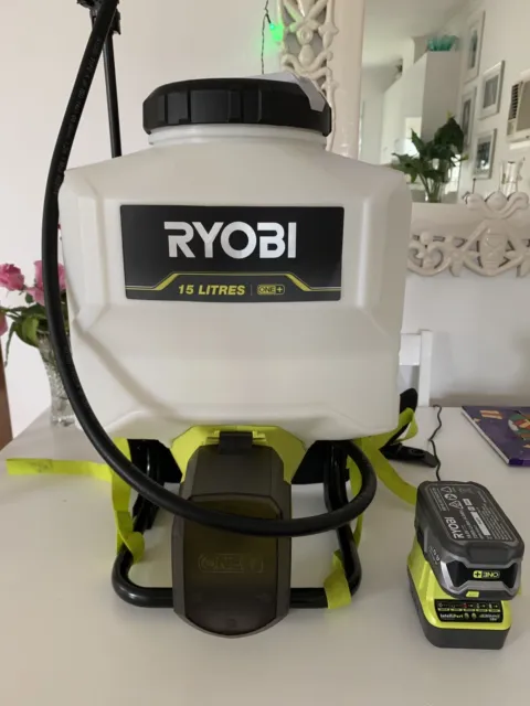 18v one+ Ryobi 15 Litre Backpack Sprayer And 18v Battery & Charger.