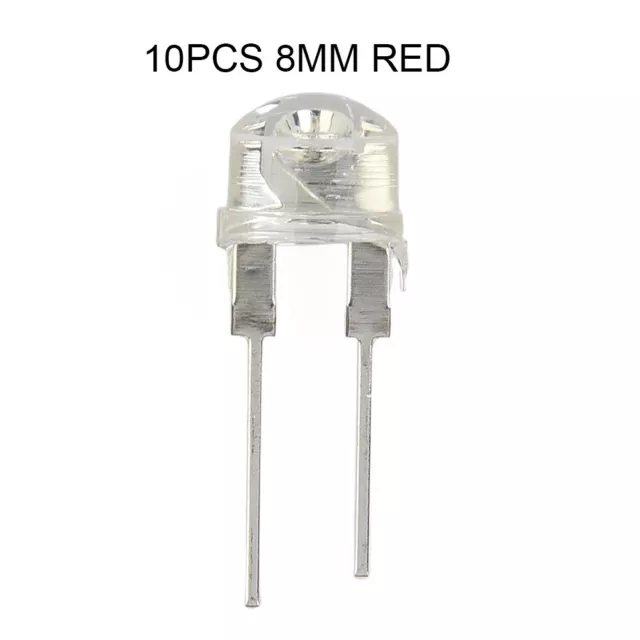 White Red Blue 0 5W Pack of 10 Inline LED Light Emitting Diodes in 8MM 2