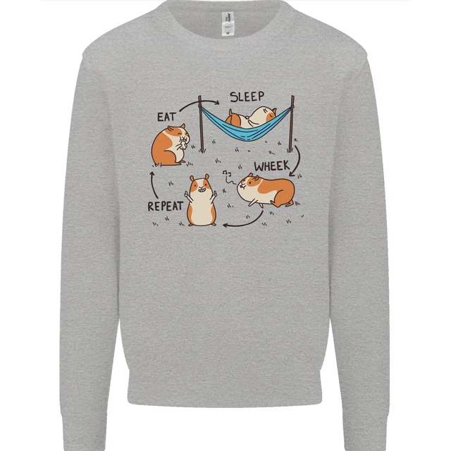 Hamster Eat Sleep Wheek Repeat Funny Mens Sweatshirt Jumper