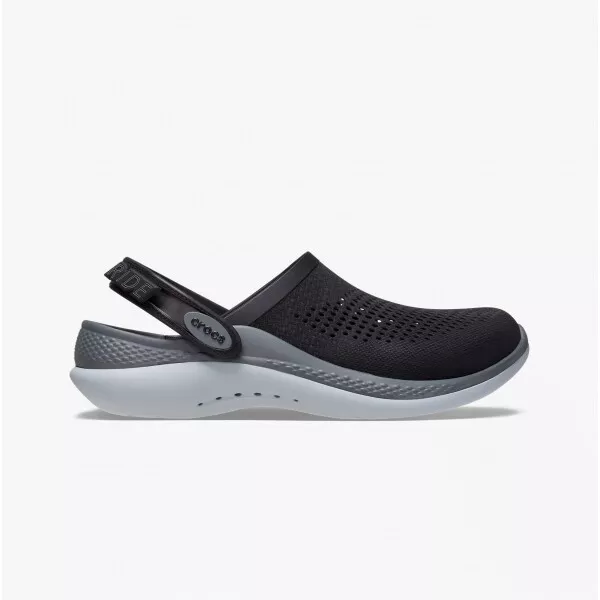 Crocs LITERIDE 360 Unisex Comfortable Casual Slip On Clogs Black/Slate Grey