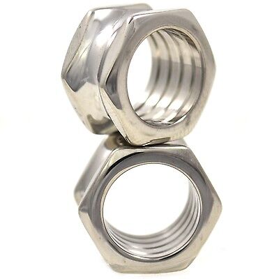 Pair - Polished 316L Steel Hexagon Bolt Tunnels Double Flared Ear Plugs Gauges