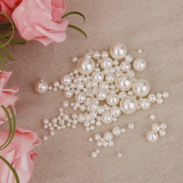 150x White Resin ABS Faux Pearls Beads Bracelet Earring Jewelry Findings