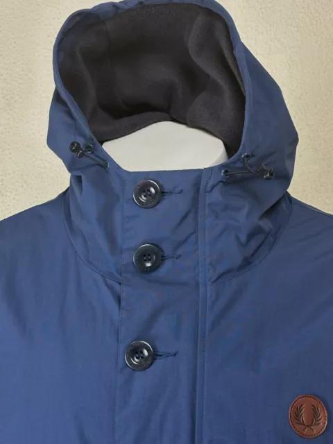 FRED PERRY | Hooded Offshore Parka Jacket XXL (Blue) Casuals Terraces ...