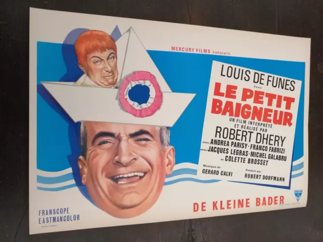 Le petit baigneur affiche belge originale 37x55cm Louis De Funes, Michel Galabru