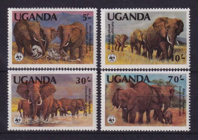 Uganda 1983 Afrikanische Elefanten Mi.-Nr. 361-364 A postfrisch **