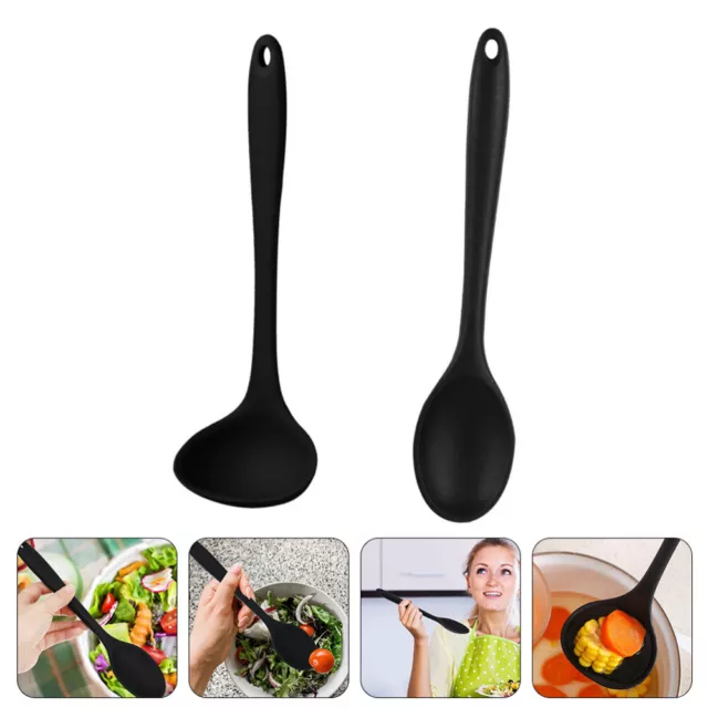 2 Pcs Silicone Spoon Rice Kitchen Utensils Cooking Ladle