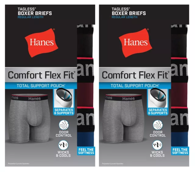 Hanes Men's Comfort Flex Fit Total Support Pouch X-Temp Boxer Briefs (10-Pack)