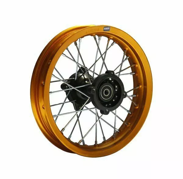 HMParts Alu Felge eloxiert 10 Zoll hinten gold 12 mm Typ2 Pit Dirt Bike Cross