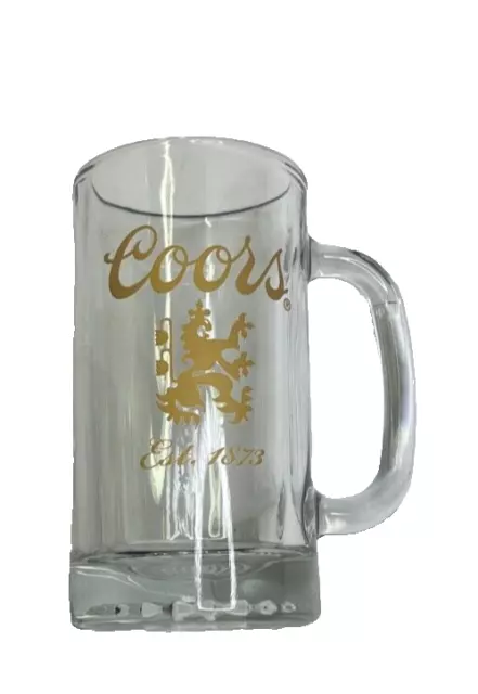 Vintage Coors Heavy Clear Glass Beer Mug Stein