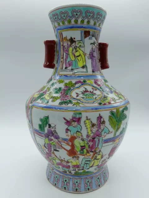 Magnifique Vase En Porcelaine De Chine Famille Rose ? Signature A Identifier 3
