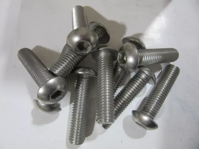 (10) 1/2 X 2" 18-8 Stainless Button Head Socket Cap Screws NEW!!! Free Shipping