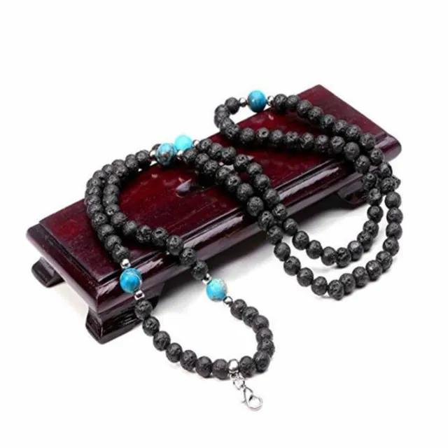 6mm Buddhist 108 Mala Lava Stone Beads Jasper Prayer Bracelet Minimalist
