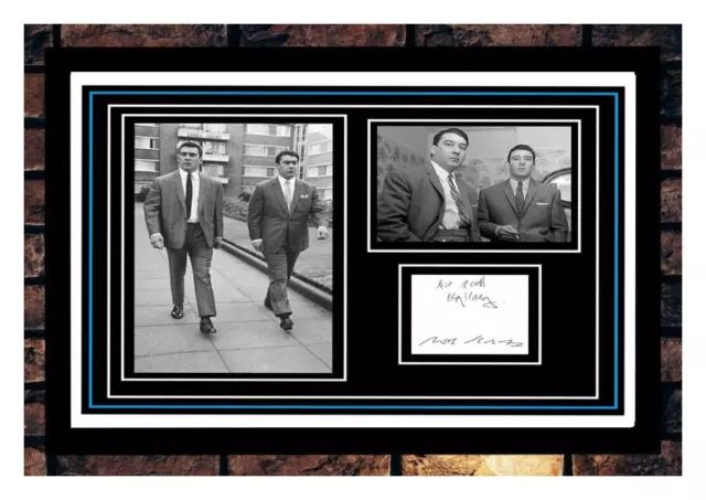 17) the krays twins ronnie & reggie kray signed photograph framed/unframed pp