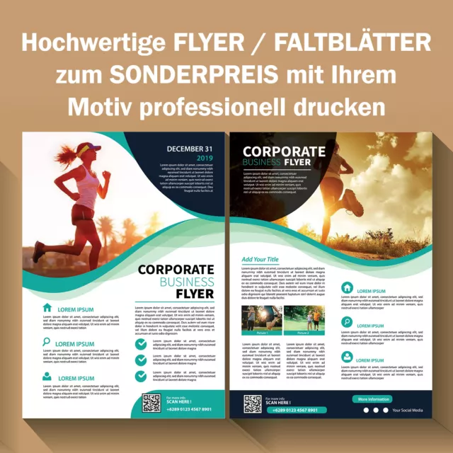 Hochwertige DIN A4 Flyer Handzettel drucken beidseitig farbig zum SONDERPREIS