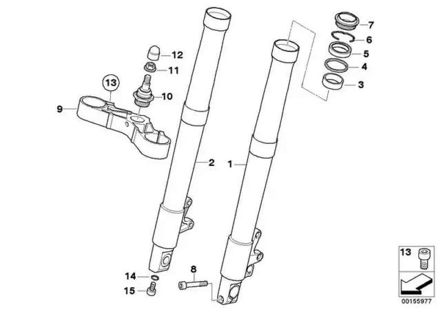 Original BMW 31427669921 - Gabelbrücke unten mit Kugelgelenk 2